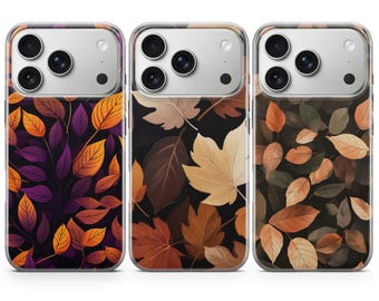 Etui na telefon z motywem jesiennych liści, na sezon jesienny, do modeli iPhone 17 Pro Max, 17e, 15, 14, 13 i Samsung S26 Ultra, S25 FE, A57, A56, Pixel 10, 9A
