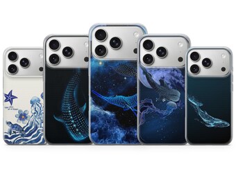 Whale Shark Phone Case Costal Sea Animals Cover for iPhone 17 Pro Max, 17e, 15, 14, 13 & Samsung S26 Ultra, S25 FE, A57, A56, Pixel 10, 9A