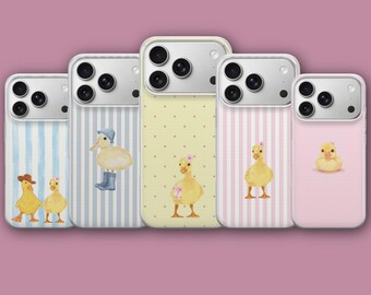 Eendje telefoonhoesje minimalistische dierenhoes voor iPhone 17 Pro Max, 17e, 15, 14, 13 en Samsung S26 Ultra, S25 FE, A57, A56, Pixel 10, 9A