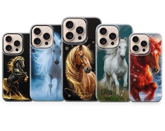 Coque de portable cheval pour iPhone 17 Pro Max, 17e, 15, 14, 13 et Samsung S26 Ultra, S25 FE, A57, A56, Pixel 10, 9A