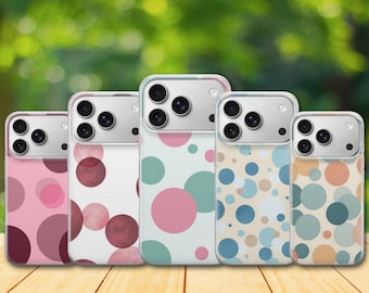 Polka Dot Phone Case Cute Color Cover for iPhone 17 Pro Max, 17e, 15, 14, 13 & Samsung S26 Ultra, S25 FE, A57, A56, Pixel 10, 9A