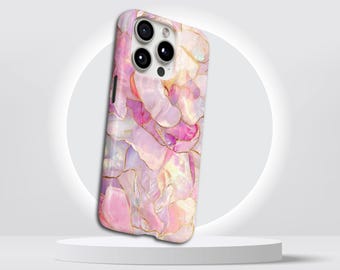 Pink Floral Phone Case Stained Glass TOUGH Cover for iPhone 17 Pro Max, 16e, 15, 14, 13 & Samsung S26 Ultra, S25 FE, A57, A56, Pixel 10, 9A