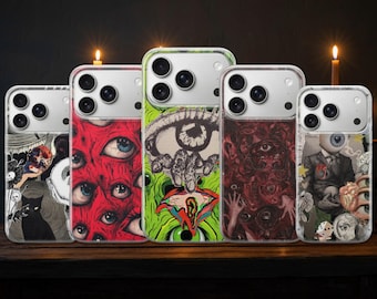 Gore Eyeball Phone Case Horror Creepy Eyes Cover for iPhone 17 Pro Max, 17e, 15, 14, 13 & Samsung S26 Ultra, S25 FE, A57, A56, Pixel 10, 9A