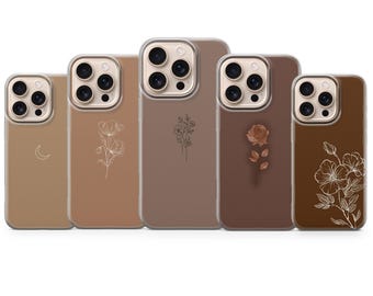 Funda para teléfono color marrón camello y beige arena para iPhone 17 Pro Max, 17e, 15, 14, 13 y Samsung S26 Ultra, S25 FE, A57, A56, Pixel 10, 9A
