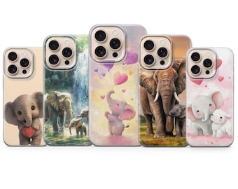 Baby Elephant Phone Case Savanna Cover for iPhone 17 Pro Max, 17e, 15, 14, 13 & Samsung S26 Ultra, S25 FE, A57, A56, Pixel 10, 9A