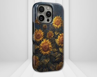Sunflower Phone Case Floral TOUGH Cover for iPhone 17 Pro Max, 16e, 15, 14, 13 & Samsung S26 Ultra, S25 FE, A57, A56, Pixel 10, 9A
