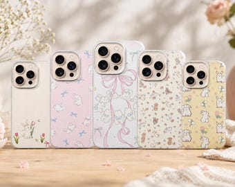 Bunny Phone Case Rabbit Cover for iPhone 17 Pro Max, 17e, 15, 14, 13 & Samsung S26 Ultra, S25 FE, A57, A56, Pixel 10, 9A