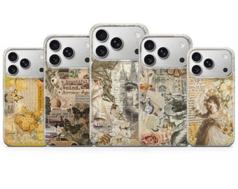 Vintage Scrapbook Phone Case Collage Art Cover for iPhone 17 Pro Max, 17e, 15, 14, 13 & Samsung S26 Ultra, S25 FE, A57, A56, Pixel 10, 9A