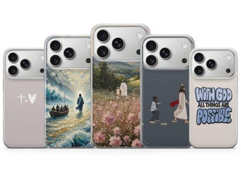 Jesus Phone Case Bible Verse Christian Cover for iPhone 17 Pro Max, 17e, 15, 14, 13 & Samsung S26 Ultra, S25 FE, A57, A56, Pixel 10, 9A