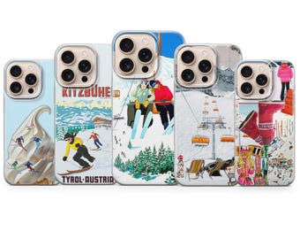 Ski Phone Case Skiing Mountain Cover for iPhone 17 Pro Max, 17e, 15, 14, 13 & Samsung S26 Ultra, S25 FE, A57, A56, Pixel 10, 9A