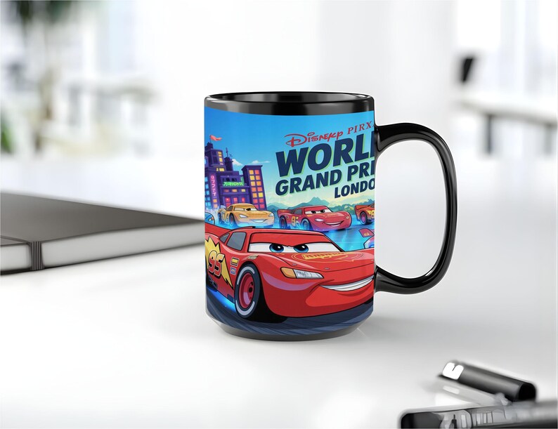 Cars World Grand Prix 11oz 15oz Mug Wrap PNG | Lightning McQueen Racing Coffee Mug Sublimation Design | Digital Download image 4