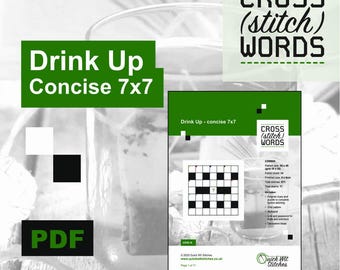 Cross stitch pattern crossword puzzle PDF download: Drink up concise