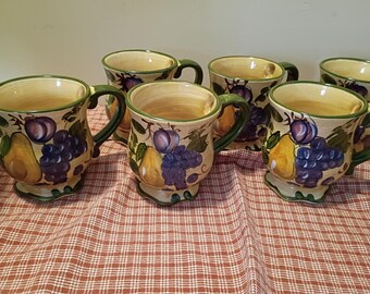 Home Trends scalloped edge mugs. 6 available. Sold individually.