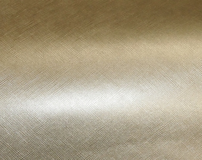 Metallic Saffiano 12"x12" PLATINUM Weave Embossed Cowhide Italian Leather  2.5-3oz/ 1-1.2mm PeggySueAlso® E8201-15 hides available