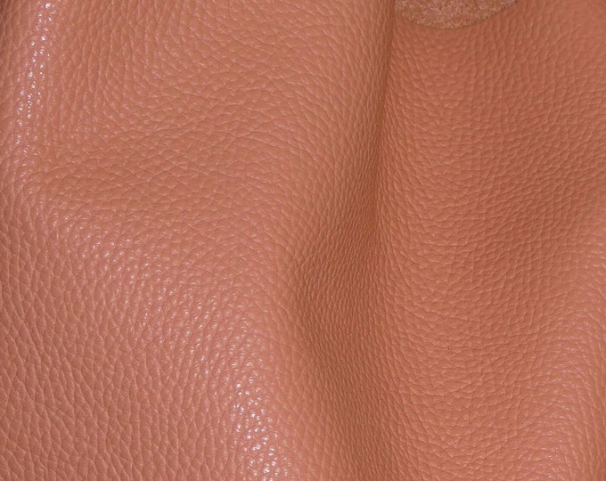 Imperial 8"x10" RIPE PEACHY Salmon Finished Pebble Grain thick yet soft Italian Cowhide Leather 3.75-4oz/1.5-1.6mm E3205-16