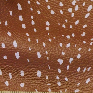 Limited Leather 12&quot;x12&quot; SPOTTED AXIS Deer or FAWN Print Cowhide  3-3.5 oz / 1.2-1.4 mm PeggySueAlso E1315-01