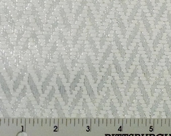 Limited Metallic Chevron  8"x10" SILVER and WHITE Cowhide Leather 3.75-4 oz / 1.5-1.6 mm PeggySueAlso® E1601-01