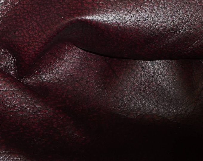 Bomber King 8"x10" CHERRY WINE Marbled SOFT Cowhide Leather 3-3.25oz / 1.2-1.3mm PeggySueAlso E2882-02 hides available
