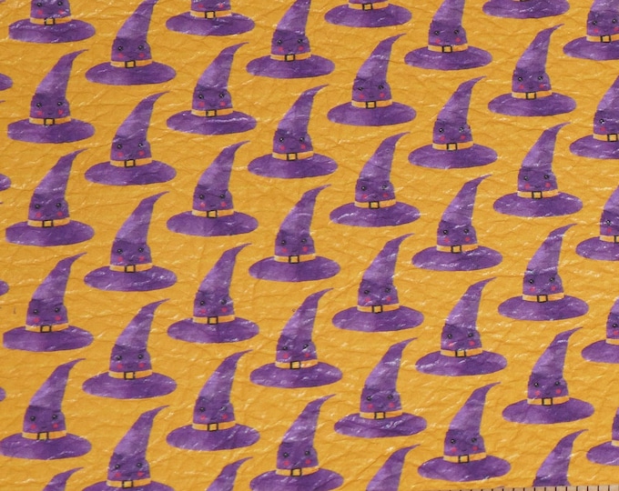Halloween 12"x12" Witch Hats Purple and Orange Gold Cowhide Leather 3-3.5oz/1.2-1.4mm PeggySueAlso® E4601-15