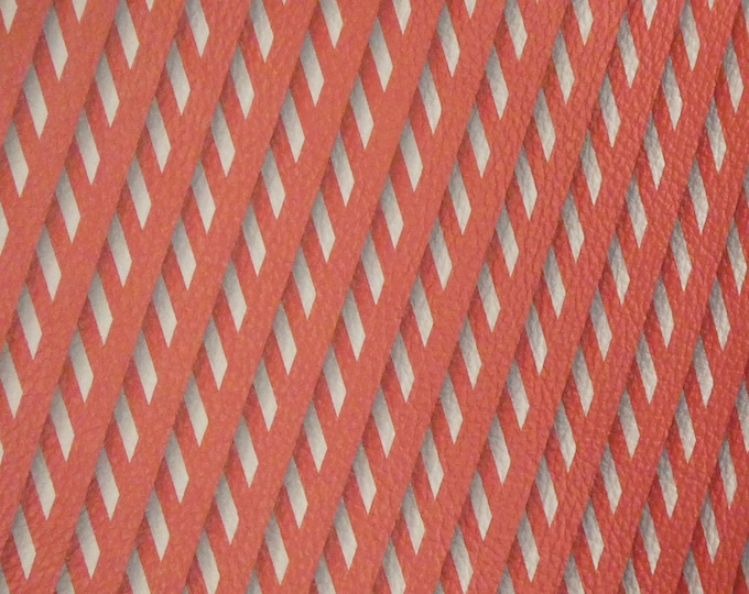 Leather 8"x10" SHUTTER Striped CORAL Cowhide 3-3.5 oz / 1.2-1.4 mm PeggySueAlso E3088-01 Trial
