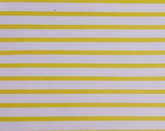 Leather 4"x6" or 5"x11" PTR Matte YELLOW and White Straight stripes Cowhide 3 oz / 1.2 mm #522 PeggySueAlso E3097-06 Limited