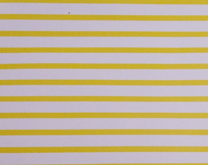 Leather 4"x6" or 5"x11" PTR Matte YELLOW and White Straight stripes Cowhide 3 oz / 1.2 mm #522 PeggySueAlso E3097-06 Limited