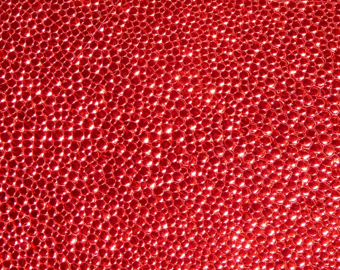 Beaded Stingray 3-4-5 or 6 sq ft RED Metallic Cowhide Leather 3 oz / 1.2 mm PeggySueAlso® E1290-48 hides available