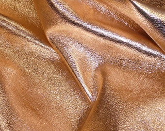 Pebbled Metallic 2 pieces 4"x6" ROSE GOLD soft cowhide Leather - Shows the Grain 3-3.25 oz / 1.2-1.3 mm PeggySueAlso E4100-01E