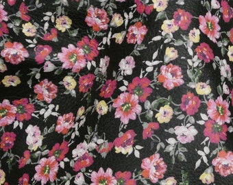 closeout Leather 8&quot;x10&quot; CLUSTERS of Tiny Roses, Dahlias, Flowers on Black Cowhide 2.75-3 oz/1.1-1.2 mm #333 PeggySueAlso® E1133-03