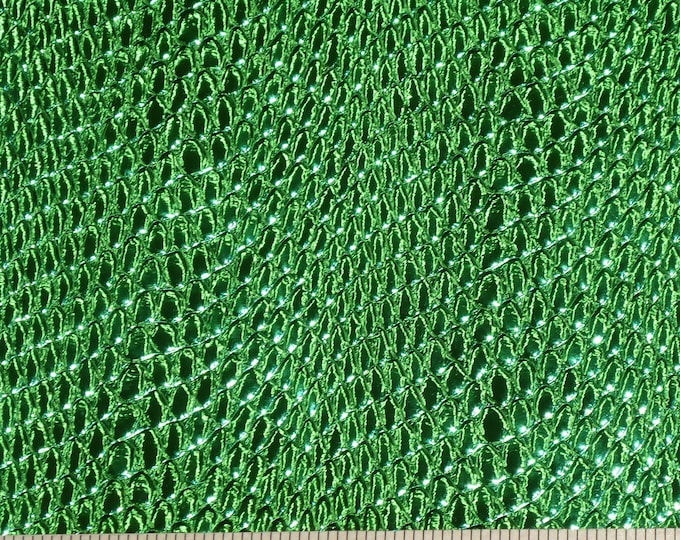 Metallic Leather 2 pieces 4"x6" Amazon Cobra EMERALD GREEN Embossed Cowhide 2.5-2.75 oz / 1-1.1mm PeggySueAlso™ E2846-12