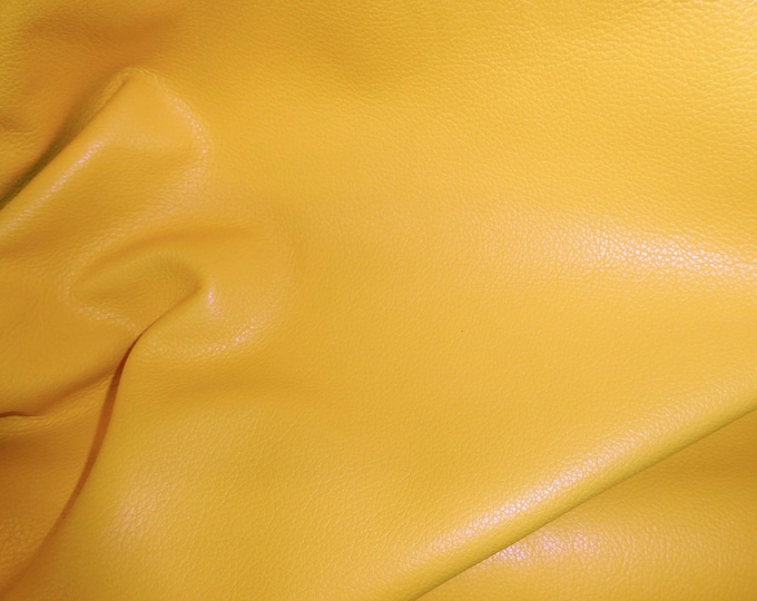 Divine 10"x24", 12"x20", 12"x24", 14"x17" LEMON YELLOW Top Grain Cowhide Leather  2.5 oz / 1mm  PeggySueAlso® E2885-16 hides available