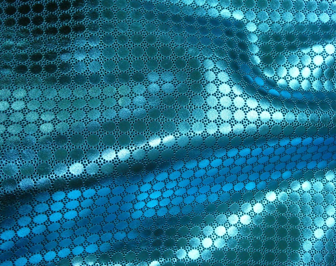 Perforated Dots various sizes TURQUOISE Metallic Cowhide Leather 2.5-2.75 oz / 1-1.1 mm #343 #908 #142 #390 PSA E7100-07 CLOSEOUT