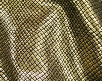 Fish Scales 5"x11" GOLD Metallic on BLACK Cowhide Suede Leather 2.5-3oz / 1-1.2mm #298 PeggySueAlso E3400-01 hides available