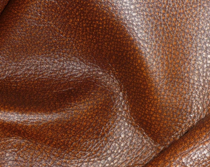 Bomber King 8"x10" HAZELNUT Brown and Rust Marbled Cowhide Leather 3-3.25oz / 1.2-1.3mm PeggySueAlso® E2882-03