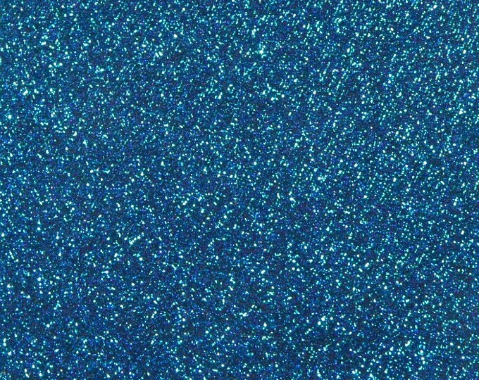 SOFT GLITTER 12"x12" Fiesta Dancing OCEAN Royal and Turquoise Blue Fabric Backed with BLaCK Leather 5.5 oz/2.2 mm PeggySueAlso® E5612-28