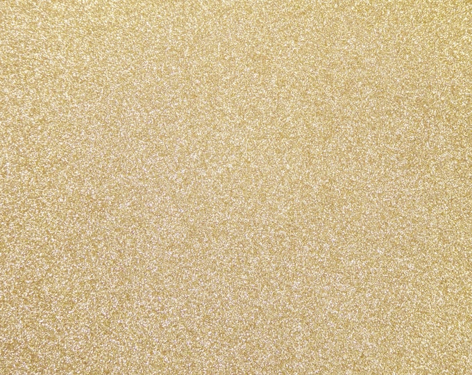 Fine GLITTER 8"x10" GOLD applied to beige Leather THiCK 5 oz/ 2 mm PeggySueAlso® E4355-34