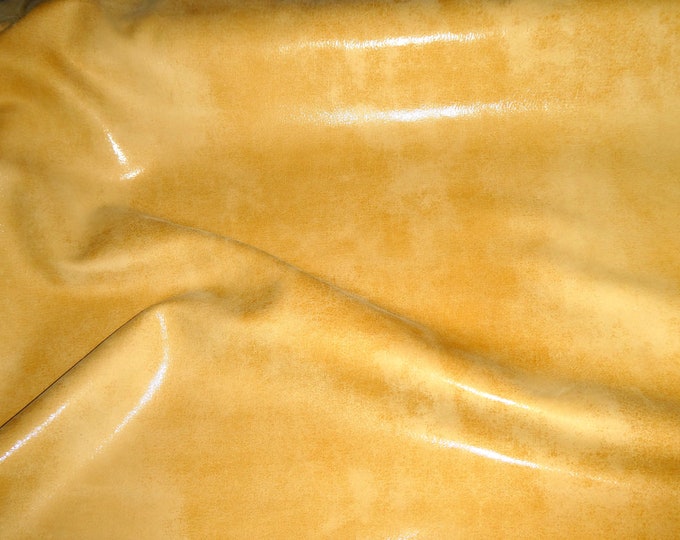 Glazed Nubuck 3-4-5-6 sqft MUSTARD YELLOW (Read Description) very soft Perfect fringe Leather 2.25-2.75oz/0.9-1.1 mm PeggySueAlso E2943-17