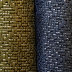 Diamond Weave 12&quot;x12&quot; Navy or Olive Embossed on our Riviera collection Cowhide Leather 2.5-2.75 oz/ 1-1.1 mm PeggySueAlso® E8060
