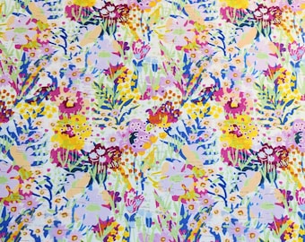 Cork 5"x11" Sketched BOTANICAL GARDEN Lilac, blue, lt. green, red, magenta, gold, yellow, White cork 5.5oz/2.2mm PeggySueAlso E5610-485