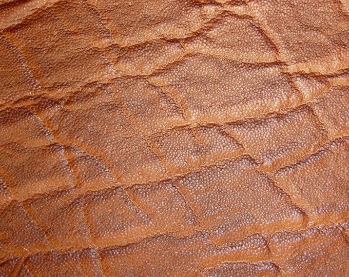 Elephant 8"x10" OAK TAN Brown Embossed Cowhide Leather 2.5-3 oz / 1-1.2 mm PeggySueAlso E2899-17