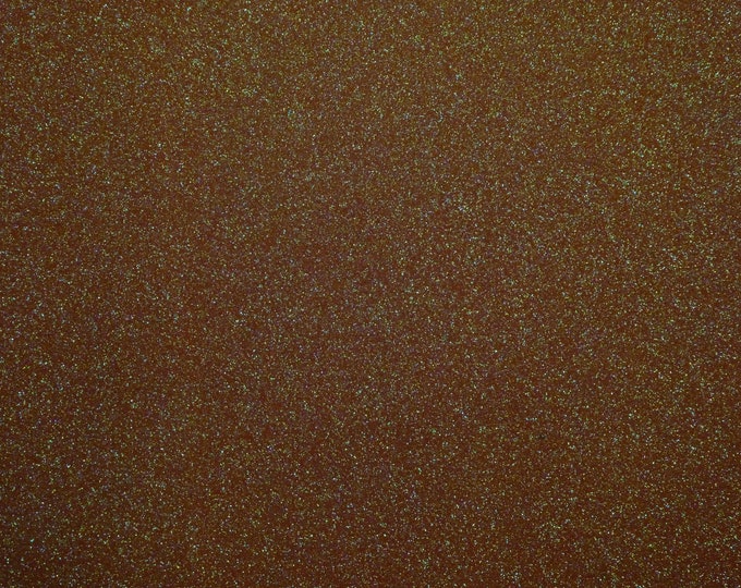 Fine GLITTER 5"x11" BROWN glitter Fabric applied to Leather 5-5.5oz/ 2-2.2 mm PeggySueAlso® E4355-49