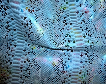 Mystic Python Various Sizes Iridescent RAINBOW on RED Cowhide Leather 3 ...