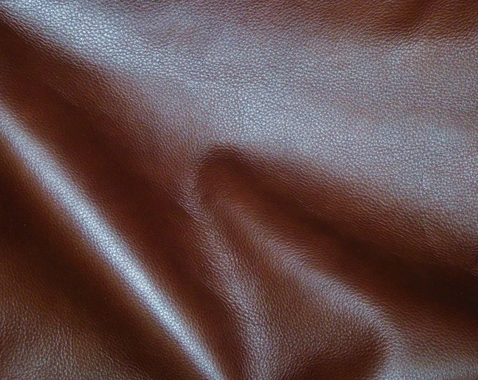 King 12"x12" REDDISH BROWN Rich Slightly Marbled Soft  Full Grain Cowhide Leather 3oz/1.2mm PeggySueAlso E2881-15  Hides Available