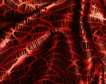 Leather 5"x11" Complex Spider Web RED / Black Metallic Soft Cowhide 3.5-3.75oz /1.4-1.5mm PeggySueAlso E3113-10 #182