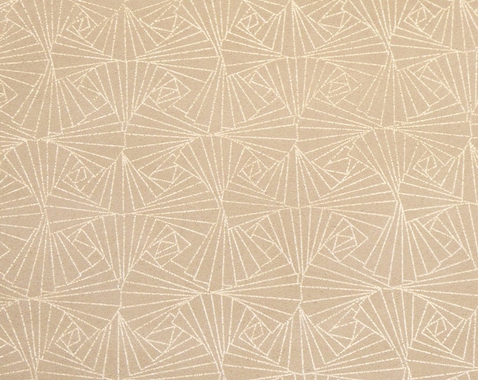 Leather 3-4-5 or 6 sq ft CHINESE FAN Gold Metallic on SOYBEAN Tan Suede Cowhide 3.5 oz / 1.4 mm PeggySueAlso E1421-06