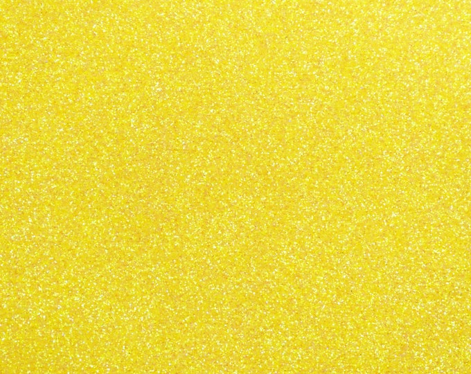 Fine GLITTER 12"x12" Glorious SUNSHINE YELLOW Fabric applied to Leather 5-5.5oz/ 2-2.2 mm PeggySueAlso® E4355-23