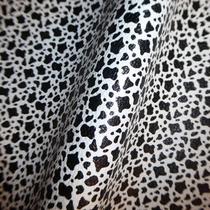 Limited Leather 12&quot;x12&quot; Black and white Holstein Small COW PRINT on Cowhide 3.25-3.5oz/1.3-1.5mm PeggySueAlso® E1678-01
