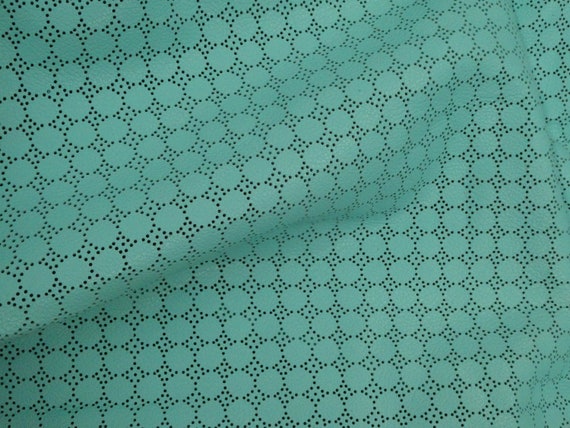 Closeout Perforated Dots 8"x10" ROBIN Egg Cowhide Leather 2-2.25 oz / 0.8-0.9 mm #954JR  PeggySueAlso® E7100-04