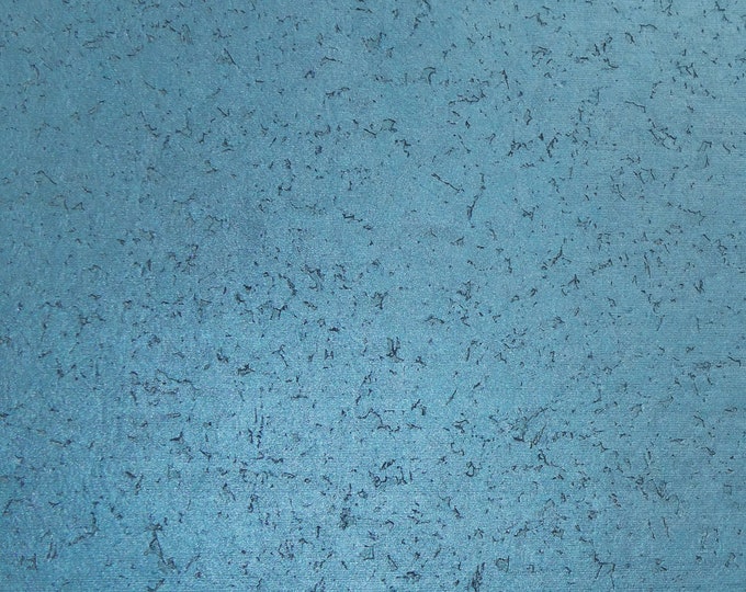 Cork 3-4-5-6 sq ft PEARLIZED STEEL TEAL / Turquoise applied to CoRK on Cowhide Leather Thick 5oz/2mm PeggySueAlso® E5610-388