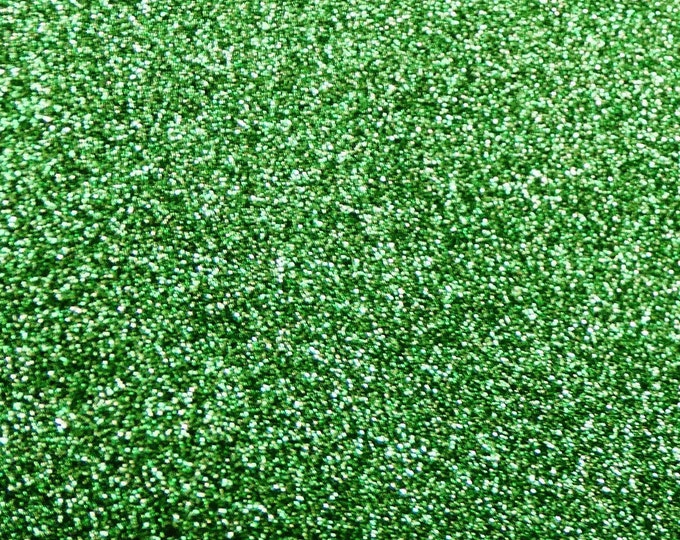 Fine GLITTER 3-4-5 or 6 sq ft Bright GREEN applied Leather THiCK 5 oz/ 2 mm PeggySueAlso™ E4355-51